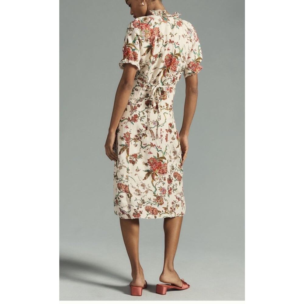 Anthropologie x Pilcro Ruffle-Collar Buttondown Dress Floral Plus Size USA12 (L) - Picture 2 of 10